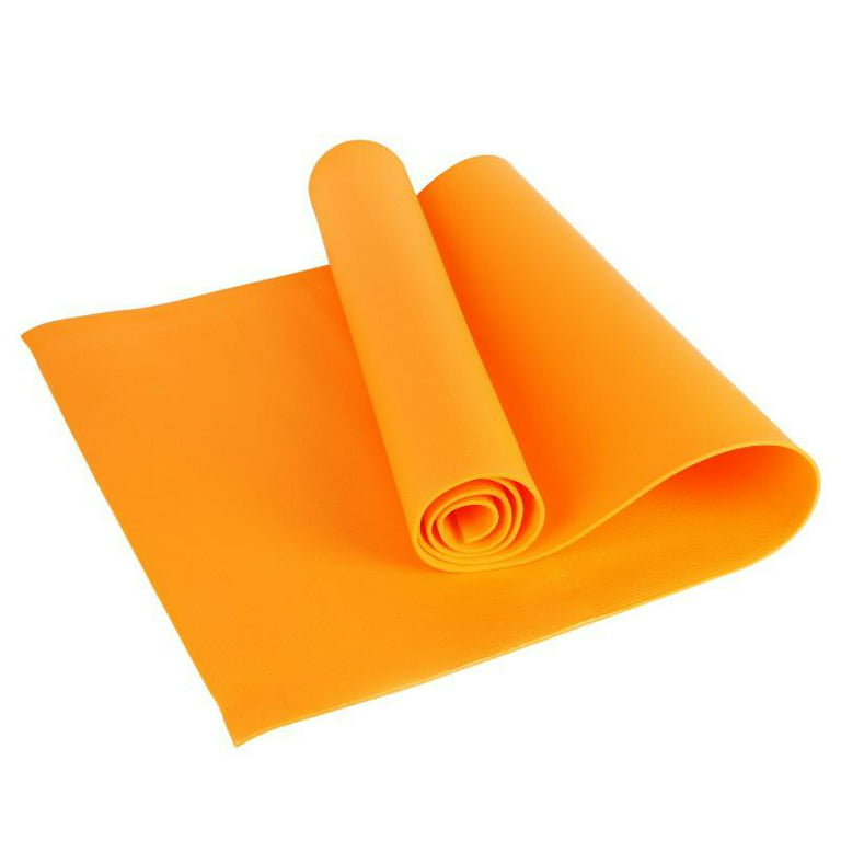 Non Slip EVA Yoga Mat with String, Professional Thick Yoga Mats for Women  Men, Workout Mat for Yoga, Pilates and Floor Exercises (Orange)