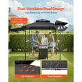 thumbnail image 3 of 8'x5' BBQ Grill Gazebo Canopy Shelter Tent with Shelf & Awning Double-Tiered Top, 3 of 8