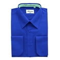 thumbnail image 2 of Berlioni Italy Men's Convertible Cuff Solid Dress Shirt Blue, 2 of 2