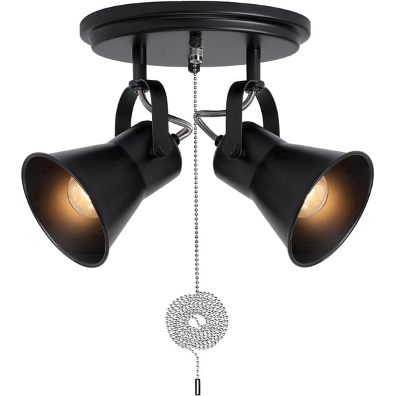 KEESFU 7.8 in 2-Light Black Track Lighting Corded Electric Track Lighting Sets