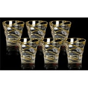 Brilliant Gifts B2021.009.GO 11 oz 6 Crystal Glass with Twisted Gold Design