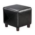 thumbnail image 2 of Coaster Contemporary Faux Leather Cube Ottoman in Black, 2 of 2