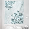 thumbnail image 1 of Floral Tapestry, Vintage Inspired Swirled Lines Leaves Petals Shabby Classic Image Print, Fabric Wall Hanging Decor for Bedroom Living Room Dorm, 5 Sizes, Jade Green Pale Blue, by Ambesonne, 1 of 1
