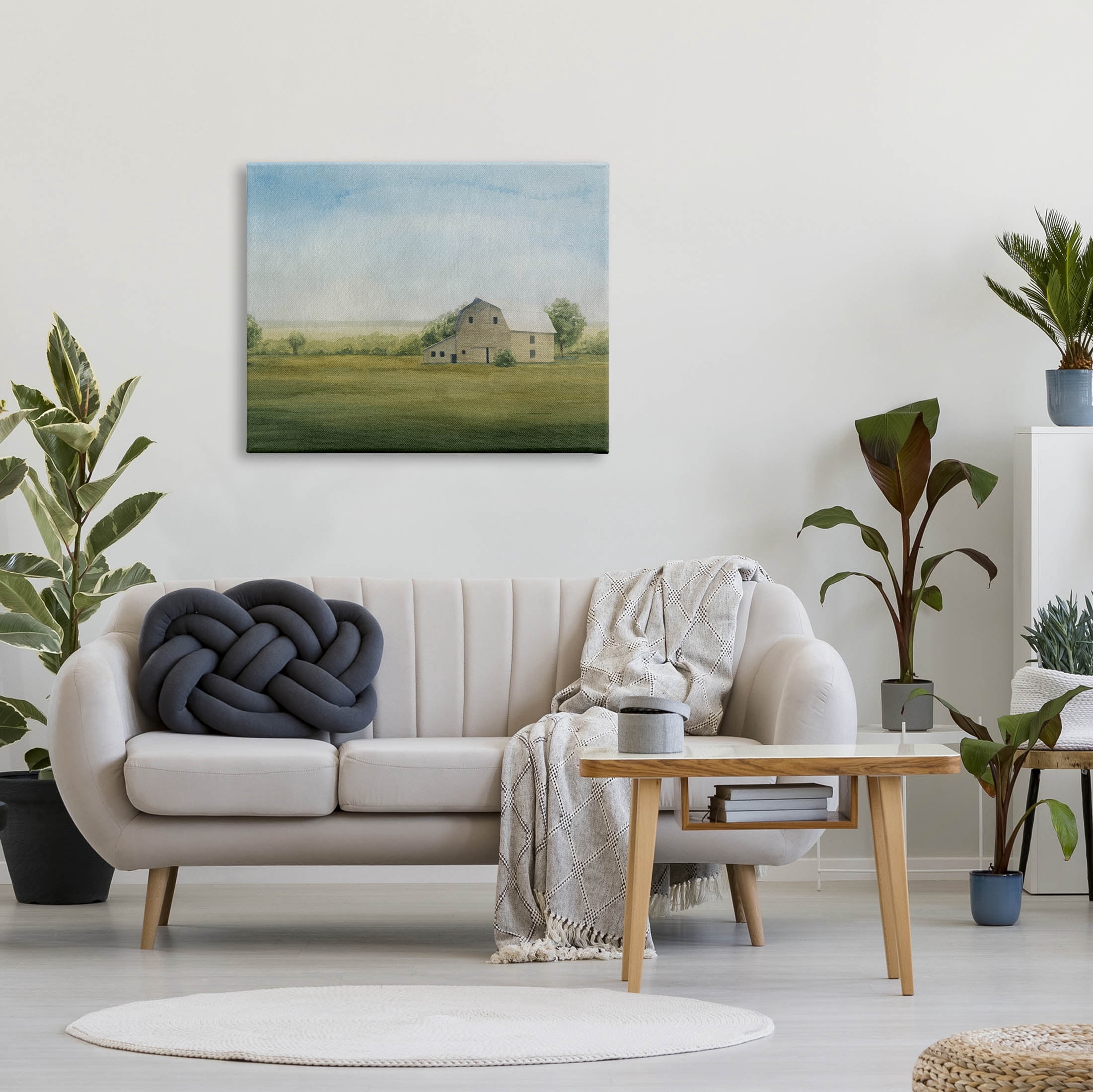 Stupell Industries Countryside Grassland Barn Painting Gallery Wrapped Canvas Print Wall Art, Design by Grace Popp