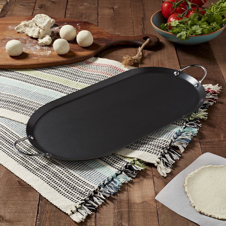 Infuse 15.75in Oval Nonstick Carbon Steel Comal Griddle Pan