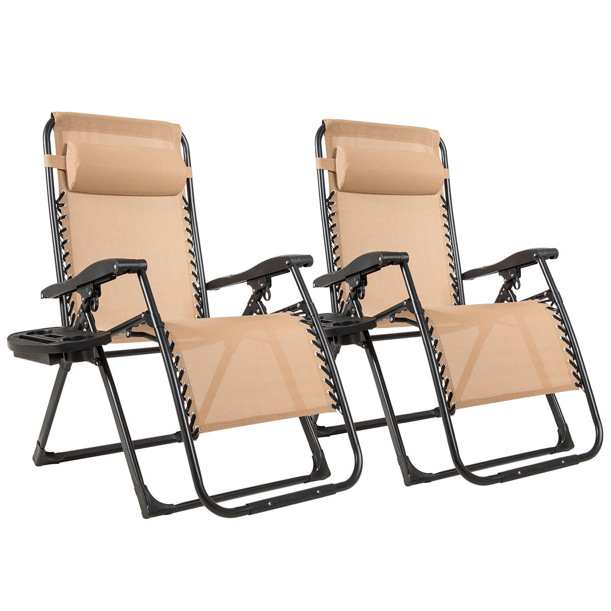 2pc Zero Gravity Chair Oversize Lounge Patio Heavy Duty Folding 2pc Zero Gravity Chair Oversize Lounge Patio Heavy Duty Folding