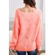 thumbnail image 1 of ABPHQTO Jersey De Mujer De Punto Cuello Redondo Ahuecado Rosa, 1 of 5