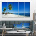 thumbnail image 1 of Palms Courbées vers Belle Plage de Vacances - Uvre d'Art Moderne sur Toile, 1 of 3