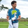 thumbnail image 2 of Wukai Goose Holding an Umbrella Men’s Polo Shirts,Quick-Dry Athletic Shirt,Classic Fit Shirts-3X-Large, 2 of 8