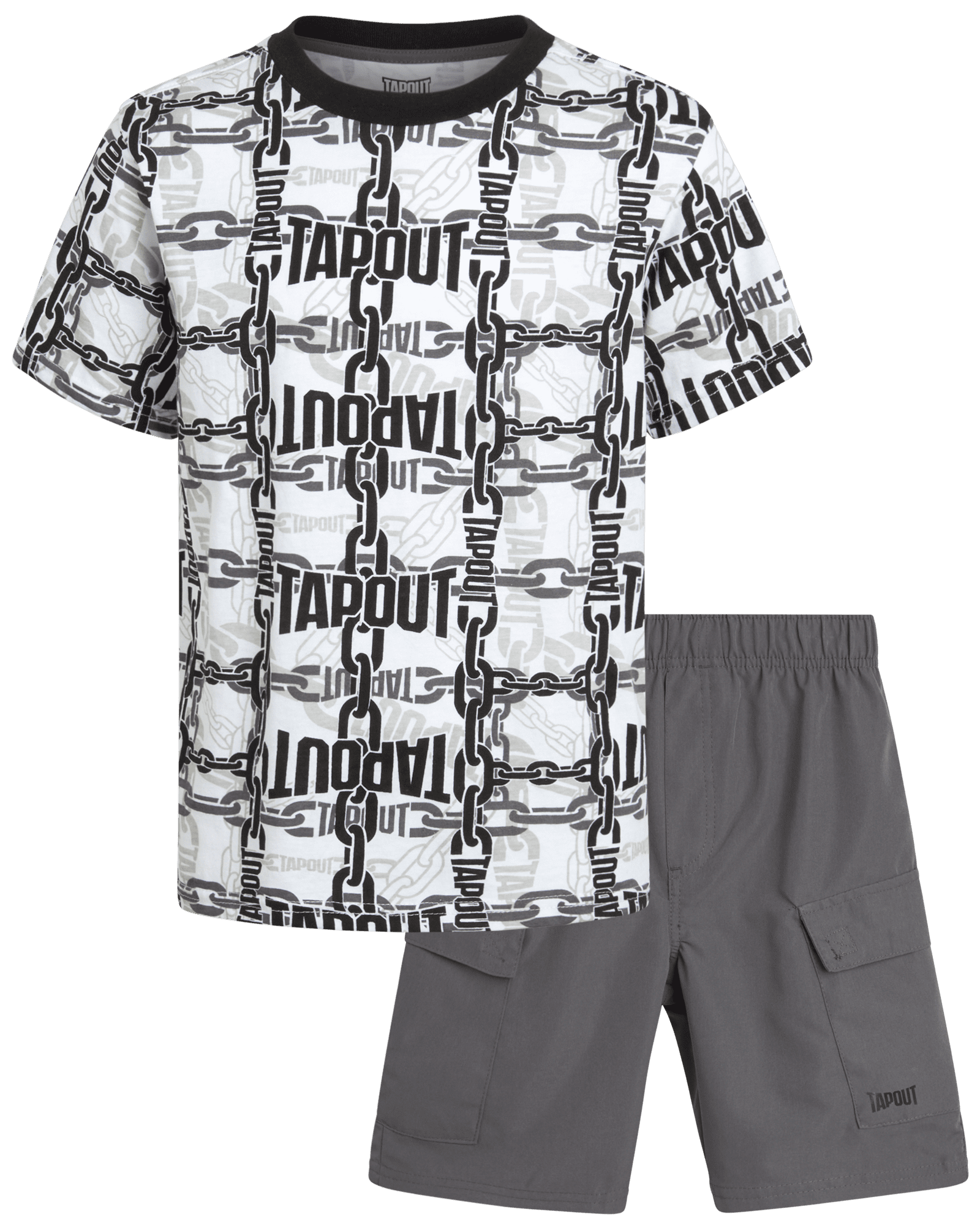 TAPOUT Boys' Shorts Set 2 Piece Short Sleeve TShirt and Cargo Shorts