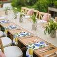 thumbnail image 3 of Yellow Lemon Cloth Napkins, Blue Flower Botanical Blossom Motif Spring Washable and Reusable Dinner Napkins Set of 4, Table Napkin for Kitchen Party Birthday Wedding Hotel Housewarming 20"x20", 3 of 8