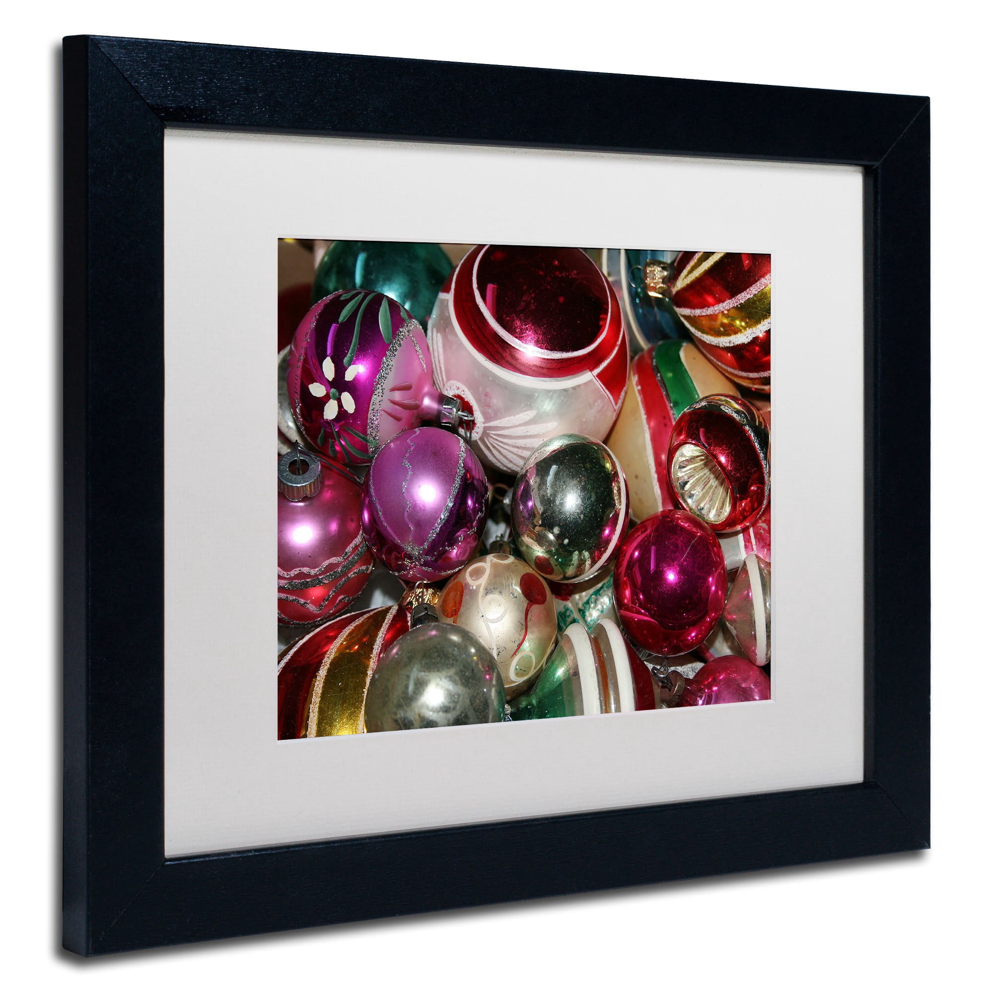 Trademark Fine Art "Vintage Christmas" Canvas Art by Patty Tuggle, White Matte, Black Frame