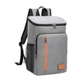 thumbnail image 2 of Cooler Backpack, Lunch Bag Cooler, Insulated Cooler Bag, Water Bottle Holder for Backpack, 11X7X16 Inch Gray Zippered Oxford Fabric Lunch Cooler Bag, Dual Compartment Insulated, 2 of 7