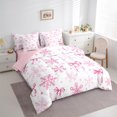 thumbnail image 3 of Homewish Ribbow Bow Tie 7-Piece Twin Bedding Sets,Cute Snowfalke Bedding Comforter Set,Pink White Sheet Sets For Girls Kids,Ultra Soft Home Decor Reversible, 3 of 8