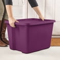 thumbnail image 4 of Sterilite 18 Gal. Tote, Plastic Storage Bin with Snap-on Lid, Magenta, 4 of 10