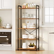Casacomoda 5-Tier Bookshelf, Freestanding Book Shelf, Home Office Bookcase, Storage Shelving Unit for Bedroom, Living Room, Vintage