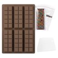 thumbnail image 1 of Primegos Silicone Chocolate Mold Set with 100 Pcs Bags Deep Chocolate Mold for Stuffed Bar Reusable Cake Baking Mold, 1 of 8