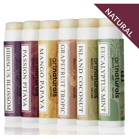 Tropical Lip Balm Set (6pk) - Natural Beeswax Infused Vitamin E Assorted