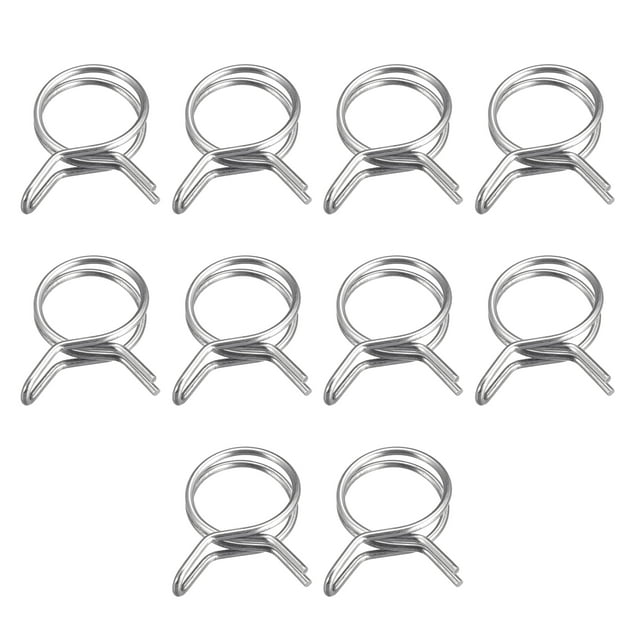 Unique Bargains Double Wire Spring Hose Clamp, 304 Stainless Steel 13mm Fuel Line Silicone Tube Spring Clips, 20 Pack