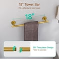 thumbnail image 3 of Fil-fresh Brushed Gold Bathroom Hardware Set, 4-Piece Wall Mounted Bathroom Accessories Set, 18-Inch (Total Length 20-Inch) Towel Bar with Toilet Paper Holder, Towel Ring & Robe Hook, SUS304 Stainles, 3 of 9