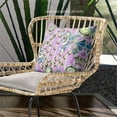 thumbnail image 3 of Amrita Sen Designs  20 x 20 in. Pond Peacock Broadcloth Indoor & Outdoor Zippered Pillow - Purple, Green & Yellow, 3 of 6