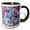 Black/White, variant on 3drose, Abstract, Inside an Oyster Shell, Pink, Purple, Aqua, Modern Art, Modern, Contemporary, 15oz Mug