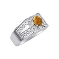 thumbnail image 3 of RYLOS Men's Rings Sterling Silver Designer Starburst 7MM Round Gemstone & Diamond Ring Tiger Eye November Birthstone Size 10, 3 of 7