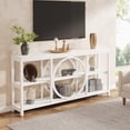 thumbnail image 6 of Tribesigns 70.9 inch Extra Long Console Table, Narrow Sofa Tables with 3 Tier Wood Storage Shelves Industrial Metal Frame for Entryway Living Room Behind Couch, Pure White, 6 of 7
