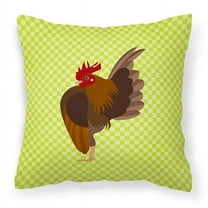 Malaysian Serama Chicken Green Fabric Decorative Pillow