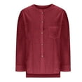 thumbnail image 5 of Njagoc3 Womens Solid Color Button-Up Cardigan, 3/4 Sleeve, Loose Fit, Casual Fall & Winter Top, 5 of 6