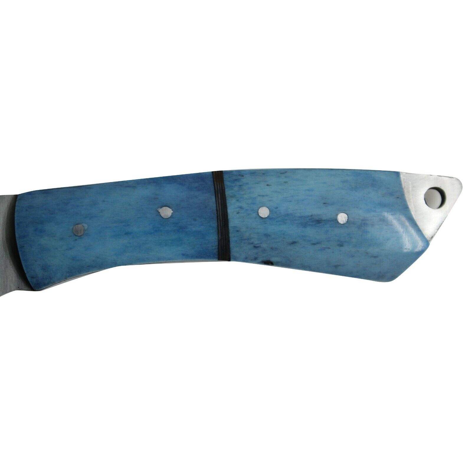 9.25" Blue Gut Hook Fishing Knife Bone Handle Hunting Fixed Blade with Sheath