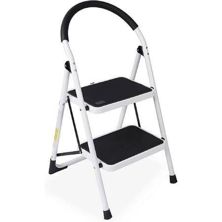 WAYPLUS 2 Step Steel Ladder Folding Portable Step Stool w/ Non-Slip Feet Rubber Pads 330lb Capacity