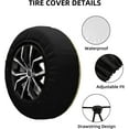 thumbnail image 3 of PISONIC Compass Spare Tire Cover Weatherproof Universal Wheel Protectors for RV Camper Travel Trailer SUV Truck 14 inch, 3 of 7