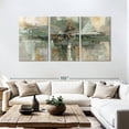 thumbnail image 3 of Elephant Stock Morning Fjord Rifle Green Wall Art - Horizontal Multi Panel Canvas - Living Room Wall Decor - Abstract Multi Panel - Green And Gray Decor By Silvia Vassileva - 92" x 45", 3 of 8