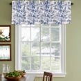 thumbnail image 4 of Blue Garden Retro Valances for Windows, Decorative Rod Pocket Window Valance Curtains, Modern Art Building Tree Boat Short Curtain Drapes for Kitchen/Bathroom/Living Room, 2 Panels, 42" W x 12" L, 4 of 8