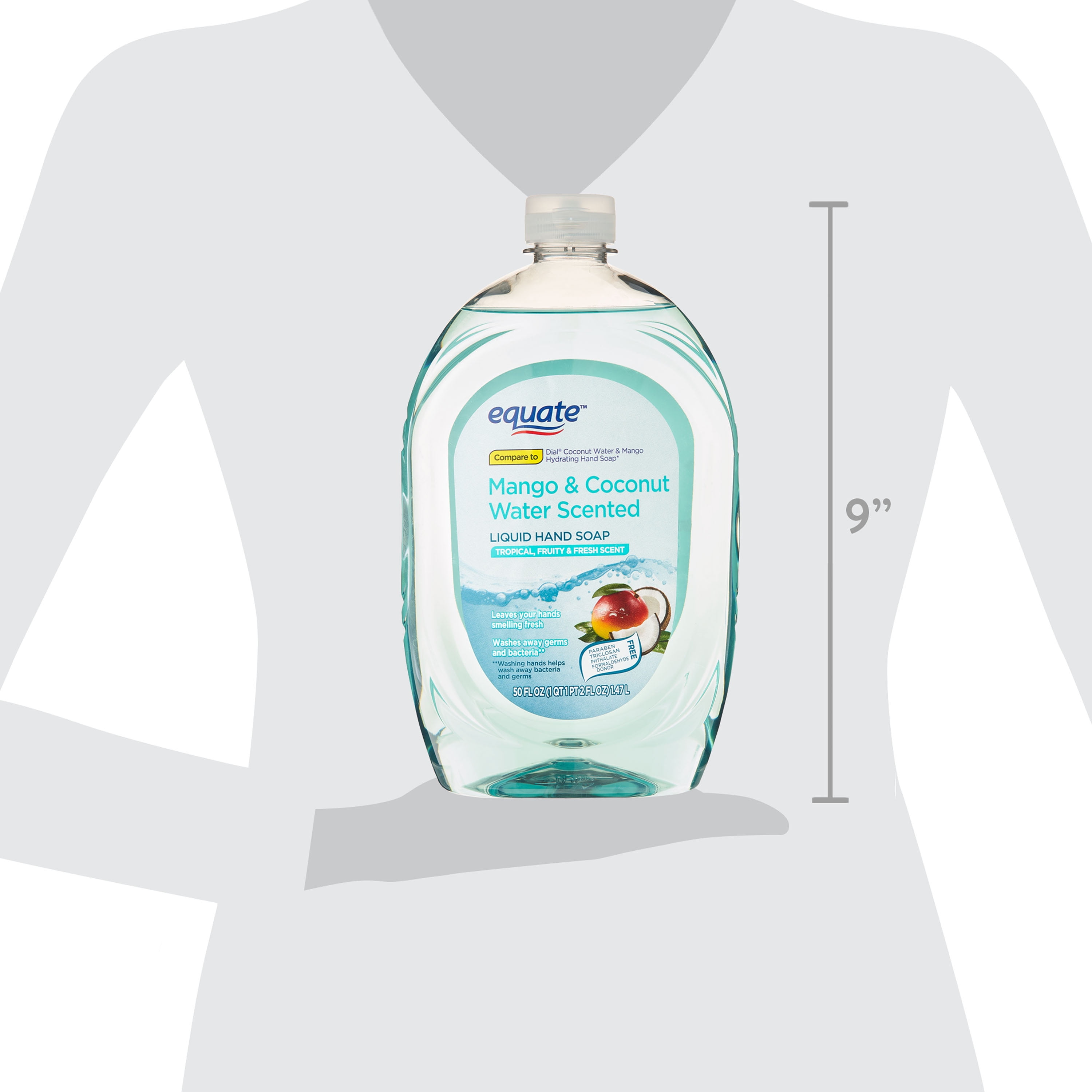 Equate Mango & Coconut Water Scented Liquid Hand Soap, 50 fl oz