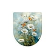 thumbnail image 6 of ZIATUBLES Daisy Butterfly Print Washable Stretch Fabric Toilet Bowl Lid Cover with Elastic Edges Fits Round Oval Elongated Lids Bathroom Decor Accessories, 6 of 6