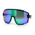 thumbnail image 4 of Color Mirror Child Size Boys Shield Rimless Sport Plastic Sunglasses Black - Green Mirror, 4 of 8