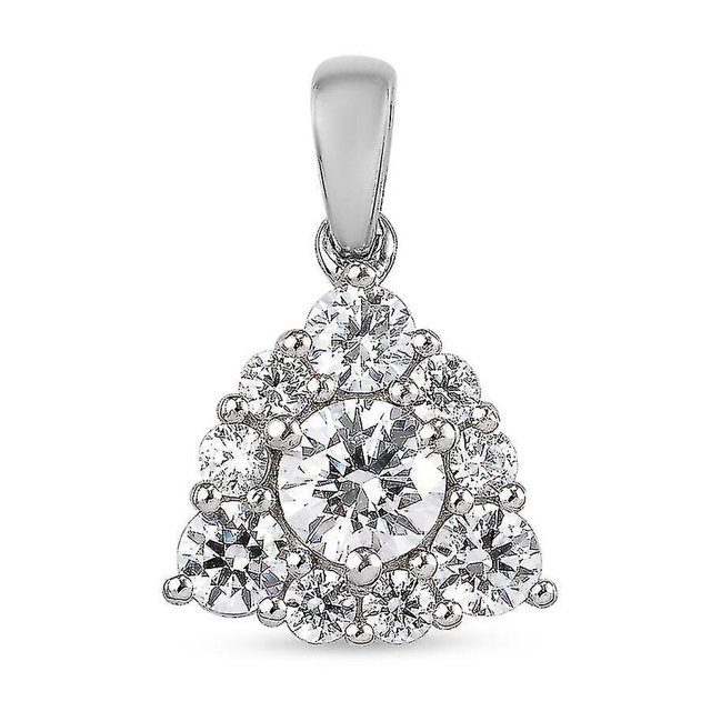 Colgante J Francis Halo Swarovski? Circonita Platino Plateado 3.62ct