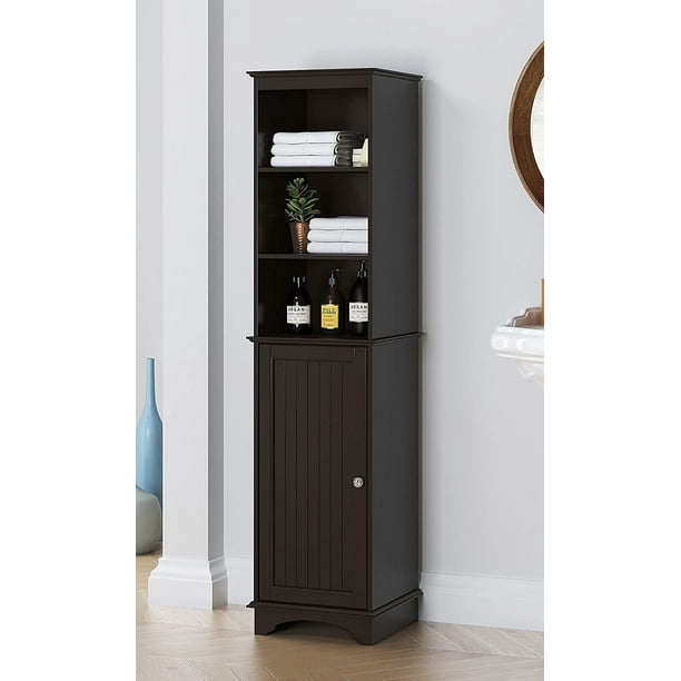 Home Freestanding Storage Cabinet With, Tall Thin Cabinet With Shelves