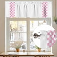 thumbnail image 7 of Minimalist Pink Valances for Windows, 42 x 12in, Buffalo Check Plaid Farmhouse Farm Theme Rod Pocket Kitchen Valance Curtain Light Filtering Window Treatments for Living Room Bedroom, 1 Panel, 7 of 7