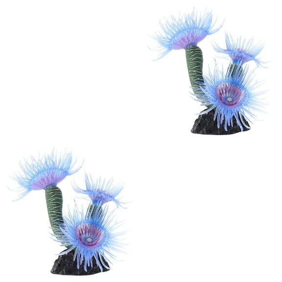 2 Pcs Balacoo Aquarium Decor Fake Coral Reef Resin Soft Tank Fish Ornament