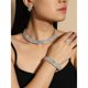 thumbnail image 4 of Fiudx Collar Elegante, Juego de Pendientes de Diamantes, Joyería de Imitación de Aleación de Moda, Collar con Diseño de Gota de Agua, Accesorios de Fiesta para Mujer, Idea de Regalo con Estilo, Acaba, 4 of 6