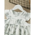 thumbnail image 5 of vastwit Toddler Girls Summer Dress Ruffle Flying Sleeve Flower Printed A-line Casual Sundress Grey 110, 5 of 7