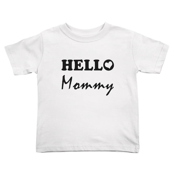 Hello Mommy Cute Toddler T Shirts for Boys Girls (White, Youth L)