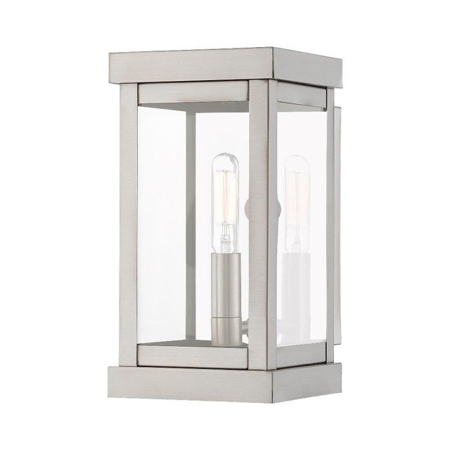 Livex Lighting 20701-91 Outdoor Wall Lantern, Medium, Brushed Nickel