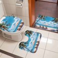 thumbnail image 5 of Summer Beach Bathroom Rugs Set Coconut Tree Ocean Sky Vacation Non Slip Absorbent Soft Bath Mats 3 Piece Set with Bathroom Rug, U-Shaped Floor Mat, Toilet Seat Cover Small Size, 5 of 9