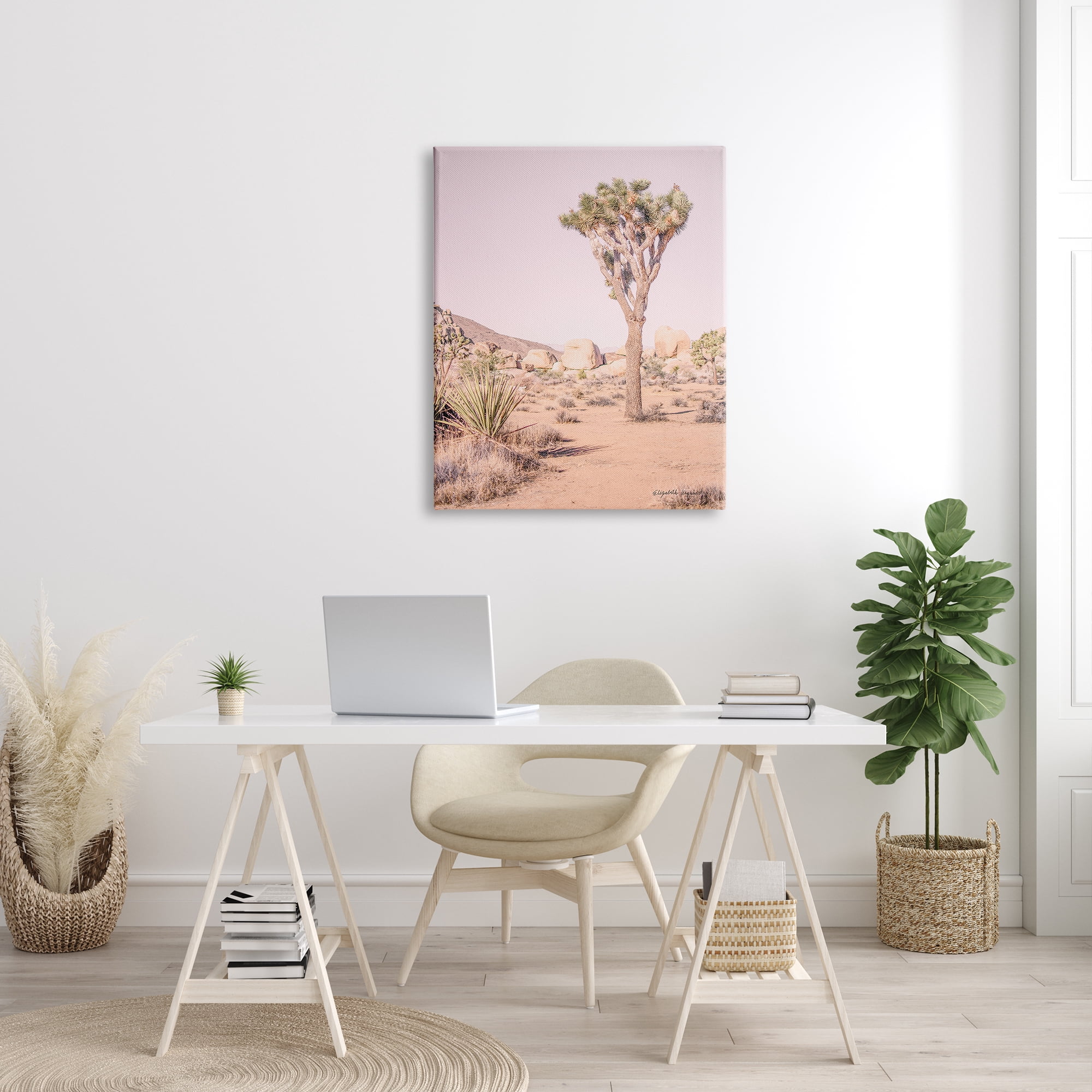 Stupell Industries Desert Tree and Agave Plant Sun Bleach Sky Nature Photography Gallery Wrapped Canvas Print Wall Art, 30 x 40