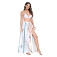 thumbnail image 2 of FORMRS Womens Long Sarong Beach Wrap Semi-Sheer Bikini Skirt Bathing Swimsuit Cover Up, Cute Nautical Pattern, 2 of 7
