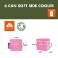 thumbnail image 6 of Ozark Trail Coated Soft Side Cooler with Removable Hardliner, 6 Can , 6 Quart Capacity, Summer Vibes Collection, Bright Pink, 6 of 9